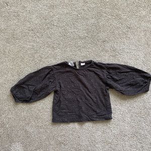 Zara puff sleeve polka dot long sleeve